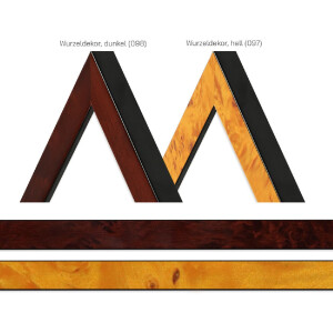 MendeFrames H14C Marco de Fotos de Madera Maciza con Decoración de Raíz Claro u Oscuro