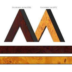 Marco de fotos de madera MendeFrames H14D Diseño raíz oscuro 20x40 cm con vidrio antirreflex