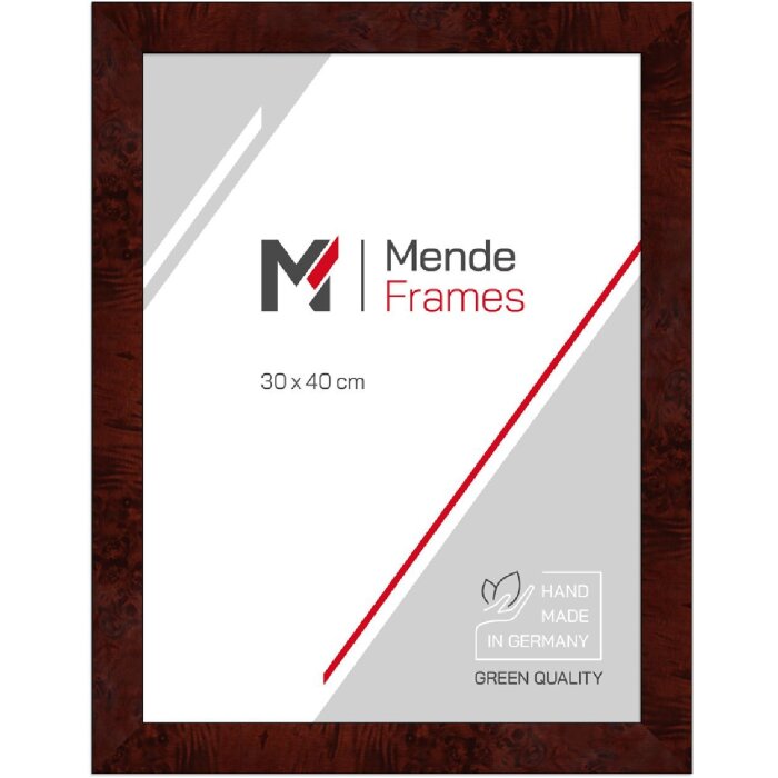 Marco de fotos de madera MendeFrames H14D con decoración de raíz oscura 60x90 cm con vidrio normal