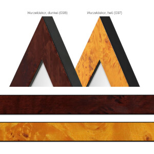 Espejo de pared MendeFrames H14E Raíz de madera oscura 60x90 cm