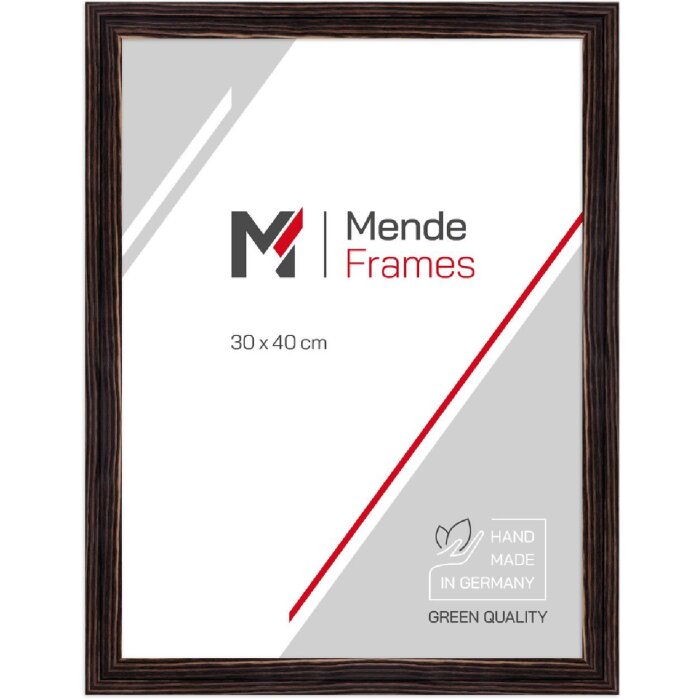 Marco de fotos de madera MendeFrames H025 Negro 25x38 cm Cristal de museo