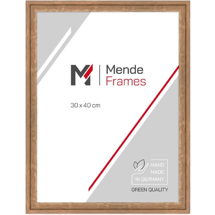 Marco de fotos de madera roble MendeFrames H025 30x60 cm con cristal de museo