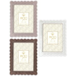 Marco de fotos ZEP HERVE de resina Blanco Taupe...