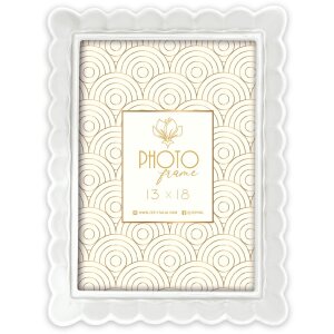 Marco de fotos ZEP HERVE de resina Blanco Taupe Marrón 10x15 13x18 15x20 cm