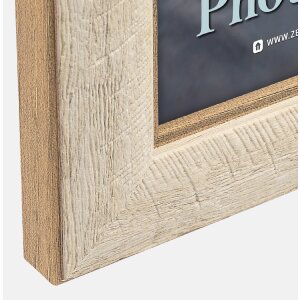 Marco de fotos ZEP OLBIA Aspecto Madera 10x15 hasta 30x40 cm Marrón Gris Blanco Marco de Cristal