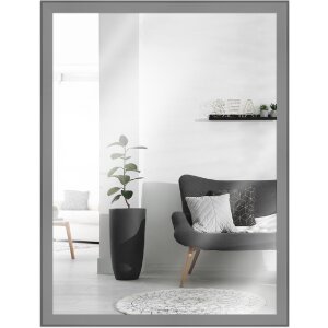 Espejo de pared de madera MendeFrames H080 gris claro 15x21 cm