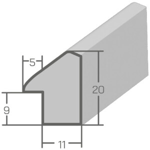 Espejo de pared MendeFrames H080 de madera rojo 20x25 cm