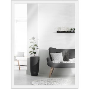Espejo de pared de madera MendeFrames H080 Blanco 42x59,4 cm
