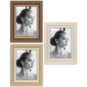 Marco de fotos Sydney Marrón Natural Blanco 10x15...