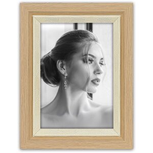 Marco de fotos Sydney Marrón Natural Blanco 10x15 13x18 15x20 cm Cristal