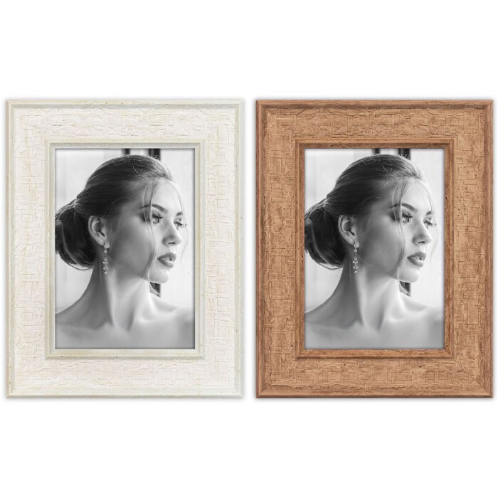 Marco de fotos Perth Blanco Natural 10x15 13x18 15x20 cm Aspecto Madera Cristal transparente