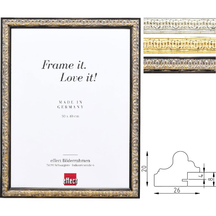 Marco de fotos Effect Profil 86 Barock plata dorado negro muchos formatos