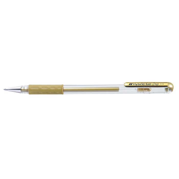 Pentel Bolígrafo de Gel Metálico Photo Album Pen Hybrid Gel Grip 0,4 mm dorado