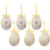 Clayre & Eef 65908 Decoración Colgante Huevo Set de 6 Ø 7x10 cm