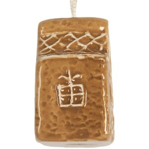 Clayre & Eef 6CE2353 Adorno Casa Cerámica Marrón Blanco 4x3x6 cm