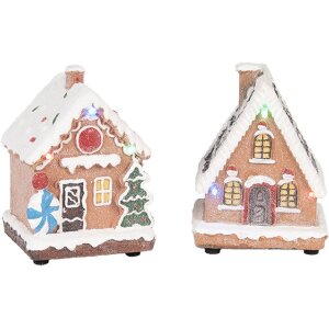 Set de 17 casitas decorativas con LED Clayre & Eef...