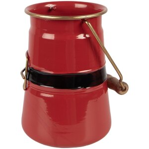 Jarra de leche decorativa Clayre & Eef 6Y5903 12x10x16 cm Rojo-Negro