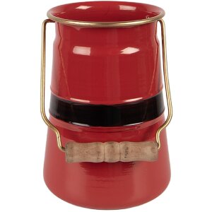 Jarra de leche decorativa Clayre & Eef 6Y5903 12x10x16 cm Rojo-Negro