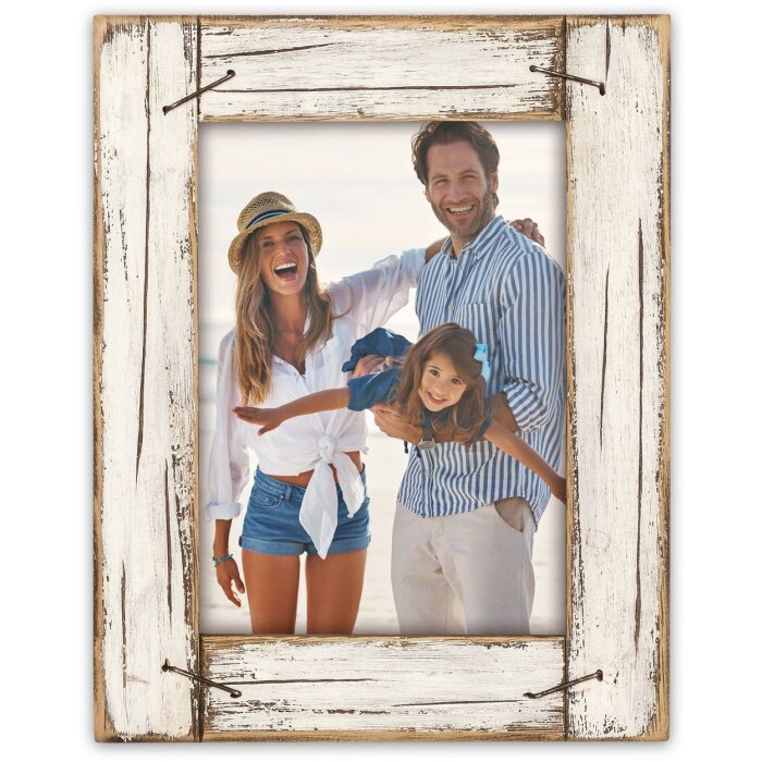 Marco de fotos ZEP Horn Madera Blanco Vintage 13x18 cm o 15x20 cm