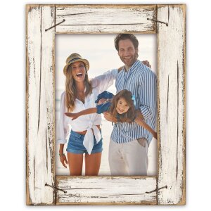 Marco de fotos ZEP Horn Madera Blanco Vintage 13x18 cm o...
