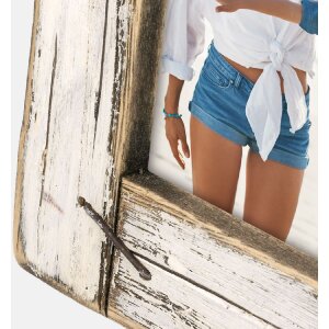 Marco de fotos ZEP Horn Madera Blanco Vintage 13x18 cm o...