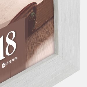 Marco de fotos de madera ZEP Renton 3 Colores 4 Tamaños Perfil en Bloque con Cristal transparente