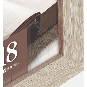 Marco de fotos de madera ZEP Renton 3 Colores 4 Tamaños Perfil en Bloque con Cristal transparente