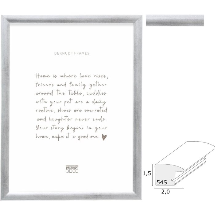 Marco de fotos Deknudt S54SD3 Plata Madera Cristal Transparente en 6 Tamaños