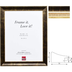 Marco de fotos de madera Effect Profil 68 Barroco Negro o Marfil 3,6 cm