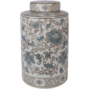 Clayre & Eef 6CE2372 Maceta decorativa con tapa Ø 18x30 cm