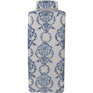 Clayre & Eef 6CE2388L Maceta Decorativa con Tapa 16x16x41 cm