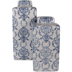 Clayre & Eef 6CE2388L Maceta Decorativa con Tapa 16x16x41 cm