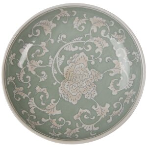 Placa de pastel Clayre & Eef 6CE2382 Blanco-Verde Ø 32x15 cm Porcelana