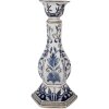 Candelabro de porcelana Clayre & Eef 6CE2384L Ø 18 cm x H 36 cm Blanco-Azul