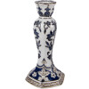 Soporte para velas Clayre & Eef 6CE2384S Ø 11x21 cm Blanco-Azul