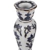 Soporte para velas Clayre & Eef 6CE2384S Ø 11x21 cm Blanco-Azul
