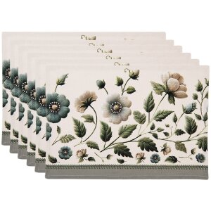 Set de mesa Clayre & Eef GTB40 6 piezas Beige-Verde...