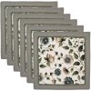Servilletas de tela Clayre & Eef GTB43 6 unidades 40x40 cm algodón beige verde floral
