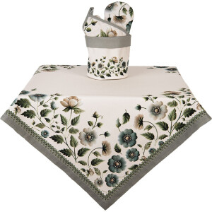 Guante de horno Clayre & Eef GTB44 18x30 cm algodón beige verde floral