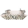 Cesto de pan de tela Clayre & Eef GTB47 35x35x8 cm algodón beige verde floral con lazos