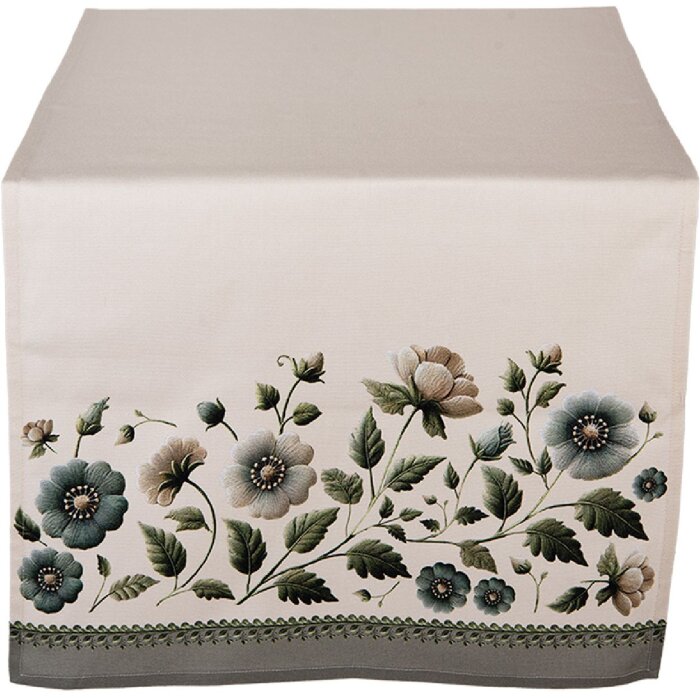 Tapete de mesa Clayre & Eef GTB64 50x140 cm Beige-Verde