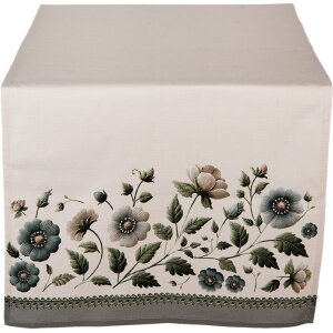 Tapete de mesa Clayre & Eef GTB64 50x140 cm Beige-Verde