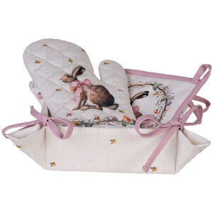 Cestillo de pan Clayre & Eef EWC47 35x35x8 cm Beige-Braun cuadrado