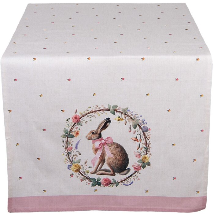 Protector de mesa Clayre & Eef EWC64 50x140 cm Beige-Braun