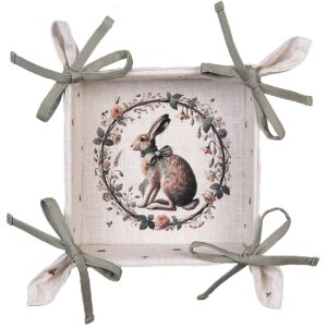 Cesto para pan Clayre & Eef NLE47 35x35x8 cm Beige-Braun