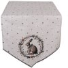 Estampado de mesa Clayre & Eef NLE65 50x160 cm Beige con motivo de conejo