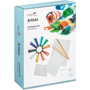 Set de pintura acrílica Walther con lienzo y pinceles – Künstler-Starterset