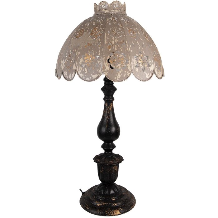 Lámpara de mesa Clayre & Eef 5LMC0055 Negro-Gris Ø41x75cm E27 max 60W