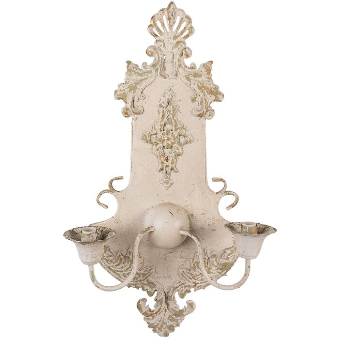 Lámpara de pared Clayre & Eef 5LMP380 40x18x70 cm Beige-Verde E14 max 2x25W