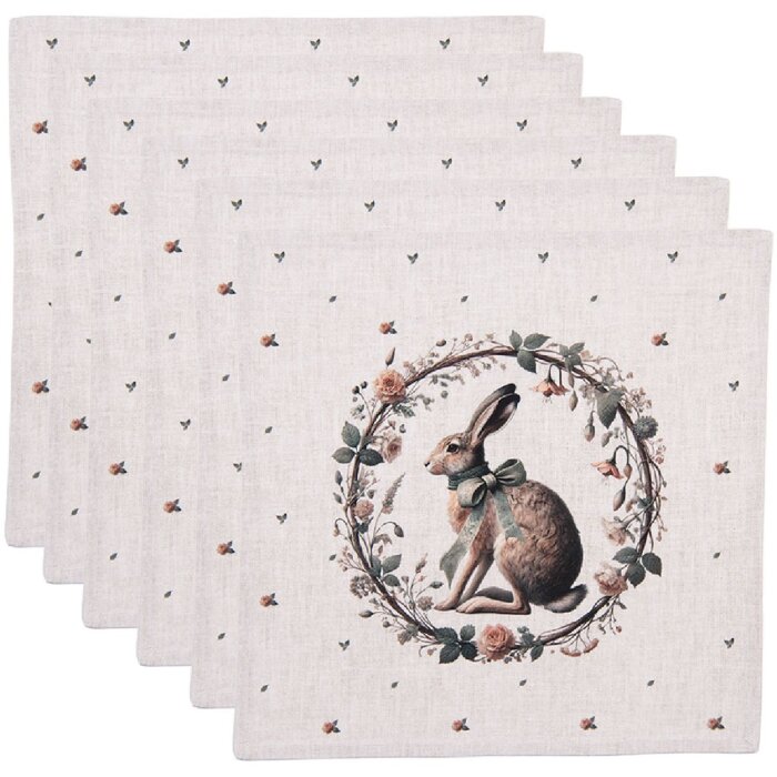 Servilletas Clayre & Eef NLE43 6 unidades Beige Marrón 40x40 cm